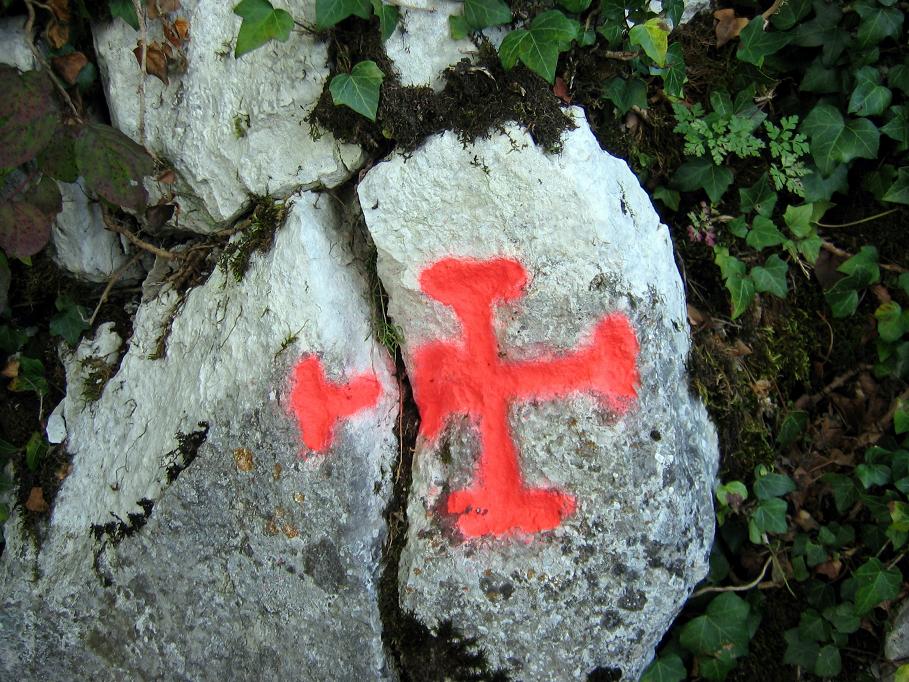 Croix taillée dans la roche,au sommet du Plan (limite de Belmont)